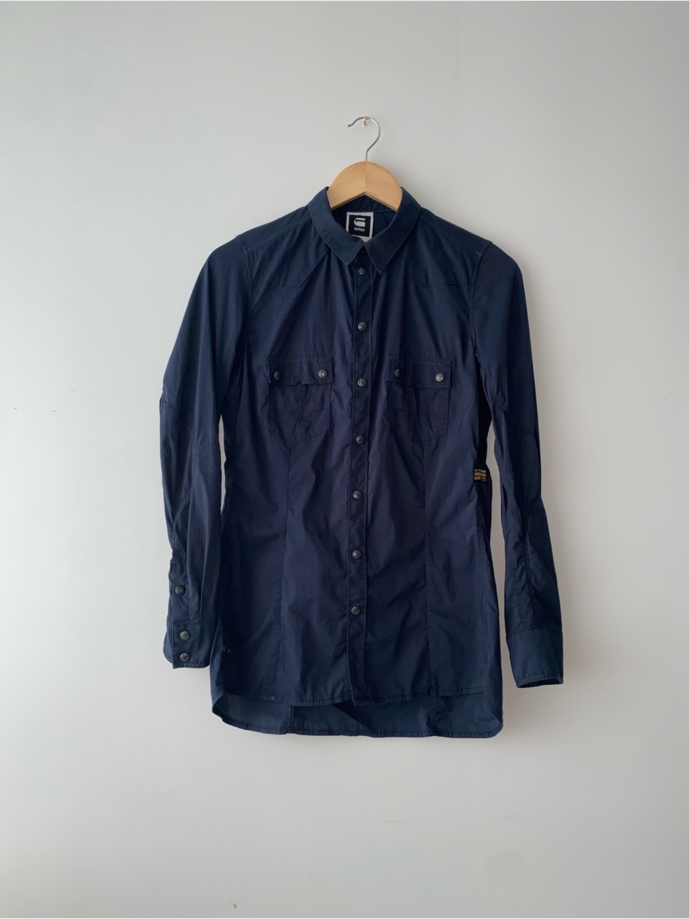 G-Star Raw Navy Button-Front Shirt